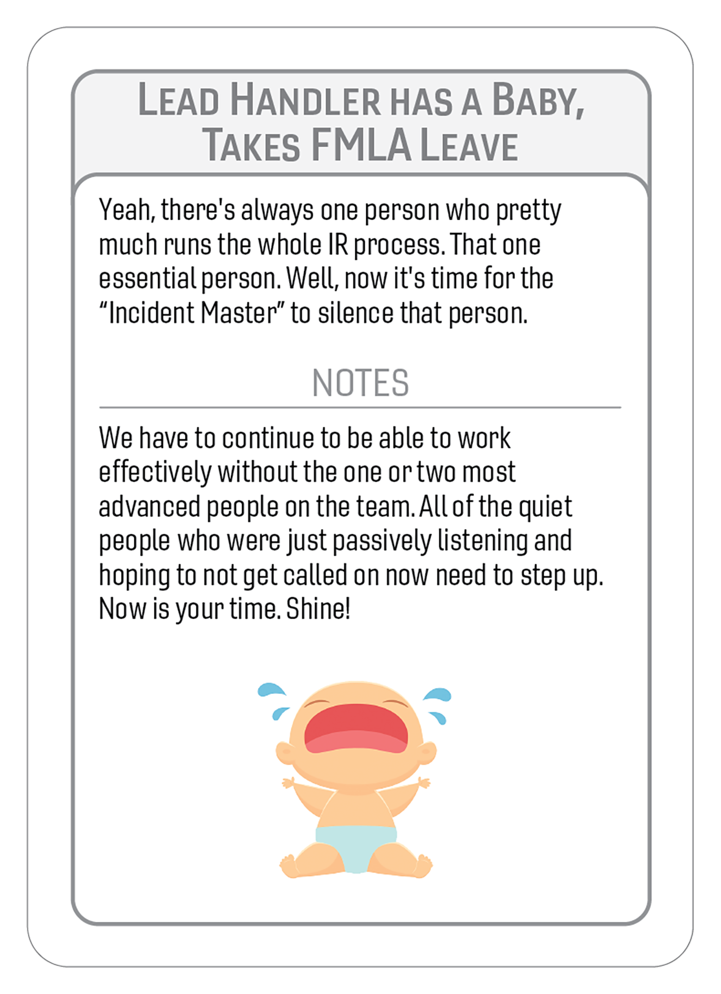 Lead Handler has a Baby, Takes FMLA Leave-49